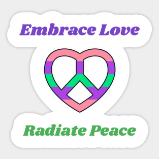 Peace and love Sticker